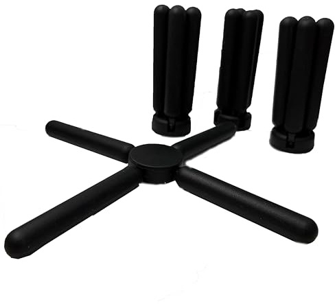 Goodchanceuk - Sottopentola pieghevole in silicone, 4 pezzi, a forma di croce, isolamento termico, supporto pieghevole per pentole e bicchieri, piatti, Colori casuali