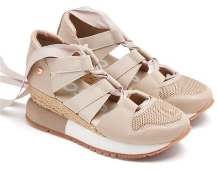 Sneakers Beige Tipo Espadrille para Mujer LIZARDA
