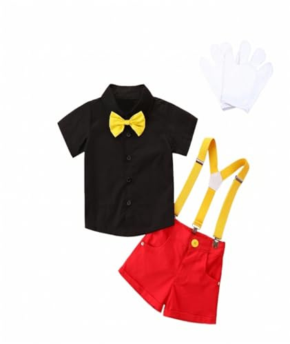 Lito Angels Vestito Topo Costume con Cerchietto e Guanto Bianco per Bambino Taglia 3-4 anni (Etichetta in Tessuto 110), A