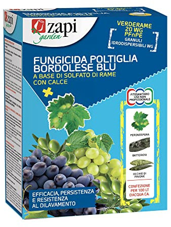 ZAPI Fungicida Poltiglia Bordolese Blu 20 WG 500 Gr Solfato di Rame con Calce Verderame