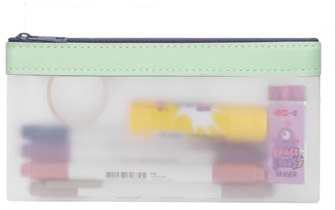 hoinya Clear Pencil Case, Exam Pencil Case, Pencil Pen Bag with Zipper - Stationery Organizer Aesthetic Pencil Pouch Waterproof Travel Luggage Pouch Make up Bag, Green