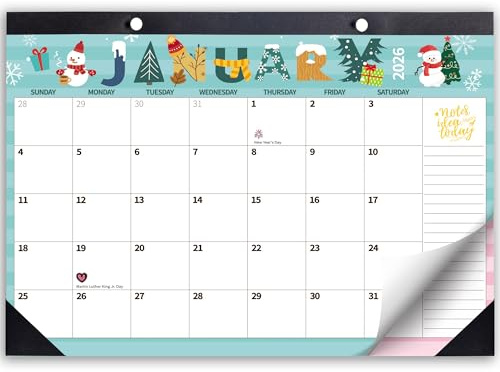 Windrio 2026 Desk Calendar Wall Calendars, Large 17 x 12, November 2025 - December 2026 Monthly Planner Desktop, 14 Months Planning Organizing for Home, School, Office, Holiday, Green