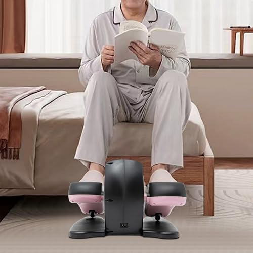Entrenador elíptico eléctrico con masaje de pies fijos, máquina elíptica debajo del escritorio para personas mayores, entrenador portátil para oficina en casa con mando a distancia para adolescentes y