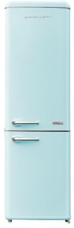 PYRAMIDEA Frigorifero Combinato Vintage Retro Mambo Colore Azzurro Capacità 300L Lordi (187L Frigo + 57L Freezer) Mambo 309LB
