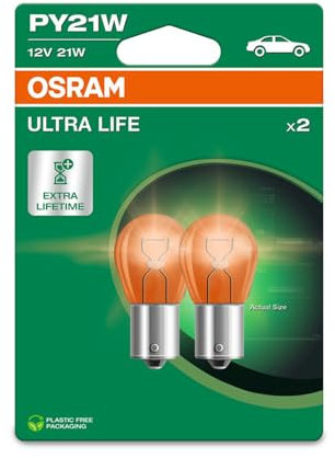 Osram ULTRA LIFE, PY21W, Double Blister, (2 lamps), white