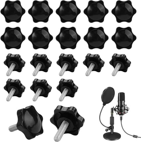 20 Stück Sterngriffschraube M6, Sternschraube Rändelschraube M6, Sternkopfschraube M6x20, Kohlenstoffstahl Schrauben mit Griff, Sternmutter M6 Sterngriff Schrauben für Maschine, Industrie, Ausrüstung