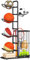 ZPONEED Ballständer Basketball Aufbewahrungsregal Für Sportgeräte, Ballregal, Abnehmbares Standing Rack Halter with 5 Ball Ständer Und Körben, Basketballkorb für Rugby Volleyball Fußball Display