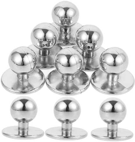 EXCEART 100St einheitliche knöpfe des kochs Erfrischer Tasten aufziehen beliebter Behälter Geschirr ernten gesteckt kochknöpfe nâhzubehör bequeme Kleiderknöpfe Knöpfe für Koch Nylon Silver