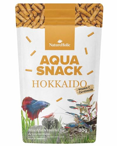 NatureHolic Hokkaido Kürbis Sticks | Zusatzfutter für Garnelen Krebse Krabben Schnecken Zierfische | Natürliches sinkendes Aquarium Futter