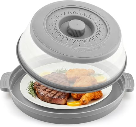 10.2 Inch Microwave Cover for Food with Anti-Scald Base Mat