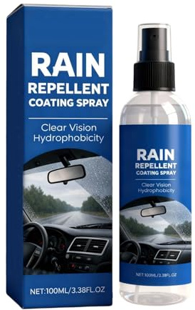 Solución repelente a la lluvia, 100 ml de limpiador antivaho de larga duración, spray de revestimiento impermeable para ventanas, para una conducción segura en caso de lluvia, todas las ventanas y