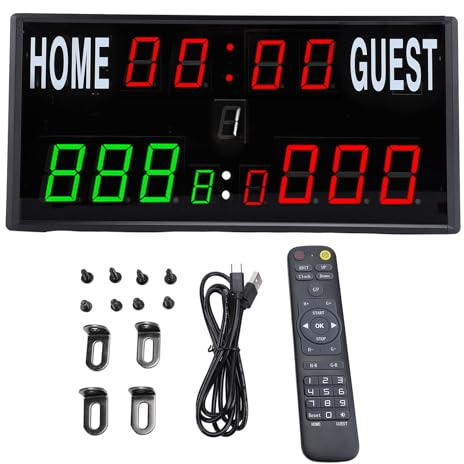 Ausla Tableau D'affichage LED Numérique avec Minuterie, Marqueur de Score télécommandé pour Le Basketball, Le Billard, Les Fléchettes et Le Tennis de Table
