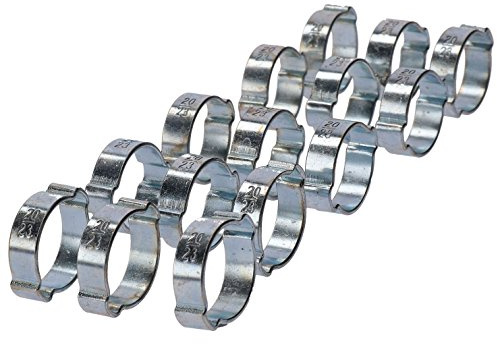 Double Ear Pipe Tube Clips Clamps Hose Fuel Clamp Hydraulic 20mm - 23mm 15pc