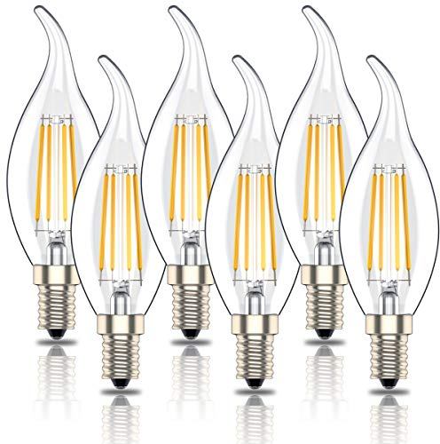 Phoenix-LED E14 Kerze, Glühbirne Retrofit Classic,Glühlampe E14 4W Ersetzt 40Watt, LED Lampe, Warmweiß(2700K),400lm,6er-Pack