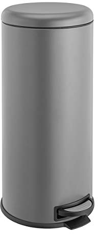 SVITA T30 Mülleimer Grau Treteimer Abfalleimer 30 Liter inkl. Inneneimer rund Küchen-Hilfe