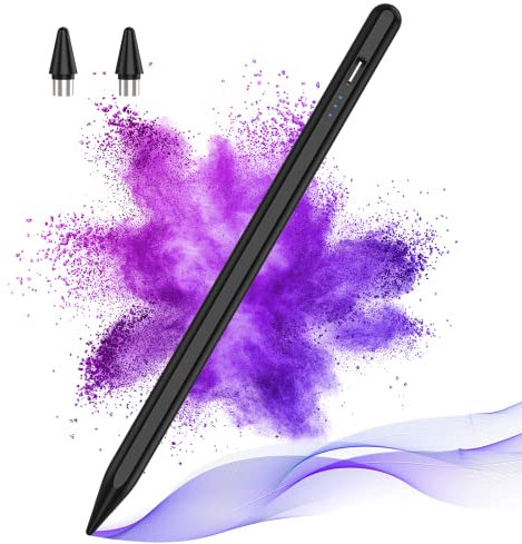 Penna stilo per Schermi Tattili Android,Matita Stilo per Tablet, Stilo Compatibile Samsung/HuaWei/Tablet/Phone,Penna Capacitiva con 2 Punte di Ricambio,Non applicabile a Xiaomi(Nero)