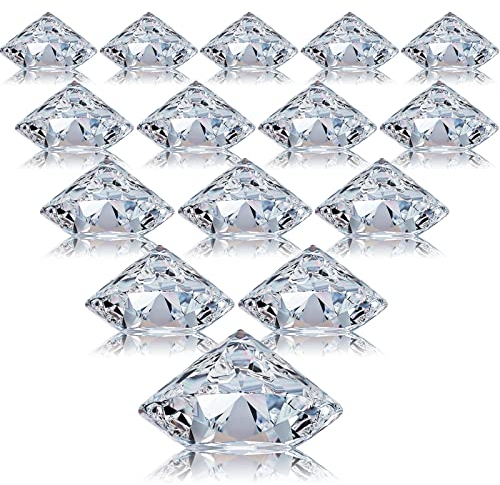 Packung mit 24 Tischkarten mit Tischnummernclips aus Acrylglas mit Diamanten für Tischdekorationen für Partys und Hochzeiten (transparent)