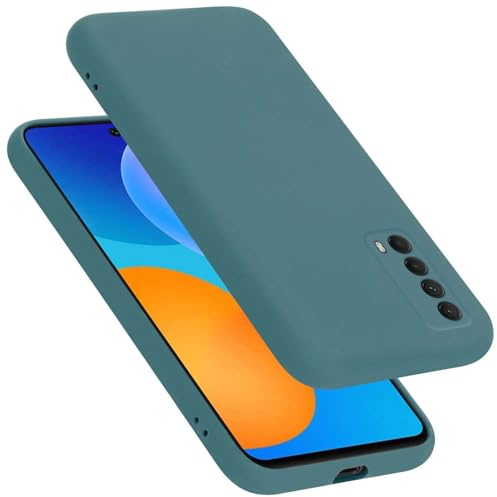 Cadorabo Hülle kompatibel mit Huawei P SMART 2021 Hülle Silikon Handyhülle für P SMART 2021 Case aus flüssigem Silikon- Kratzfeste und stoßfeste dünne TPU Schutzhülle - Liquid GRÜN