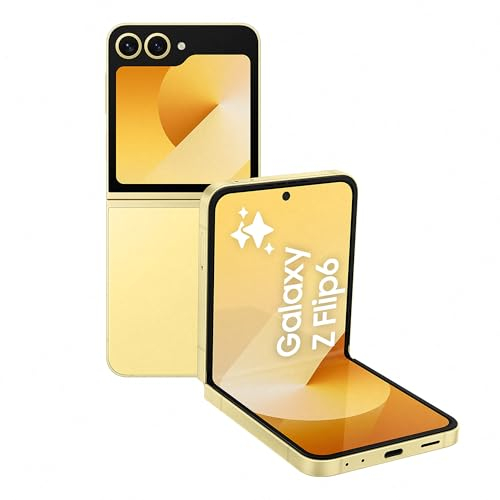 Samsung Galaxy Z Flip6 AI-Smartphone, Simlockfreies Handy ohne Vertrag, 256 GB Speicher, 50-MP-Kamera, Yellow, 3 Jahre Herstellergarantie