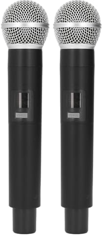 TYCIONG Mikrofon-Set mit 2 Professionellen Wiederaufladbaren Karaoke-Handmikrofonen mit Empfänger