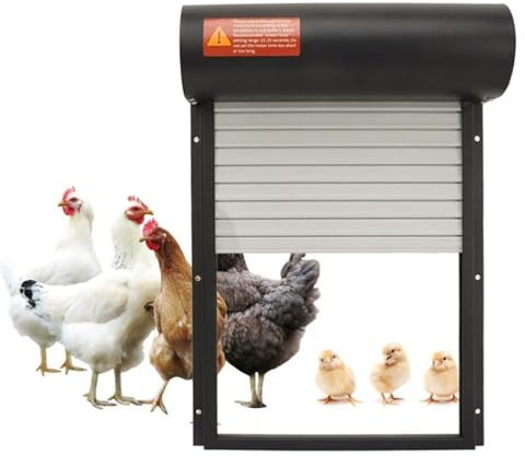 Topyond Apriporta Automatica per Pollaio ad Energia Solare con Timer e Display LED, Porta Automatica per Gallina con Controllo Remoto e modalità Timer per Pollame