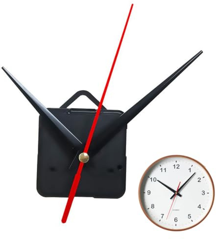 Kit de mecanismo de reloj de pared de cuarzo silencioso de 13,5 mm, perfecto para manualidades, reparaciones y decoraciones. Incluye 1 juego de manecillas.