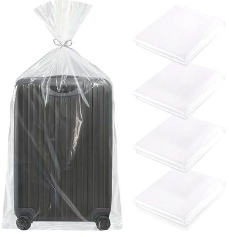 QingWing 4 pce 100 x 152 cm Grands Sacs Rangement en Plastique Transparent | Épaissi Réutilisables Sac de Rangement Extra Larges, Étanche à la Poussière sac Plastique pour Couettes, Vêtements