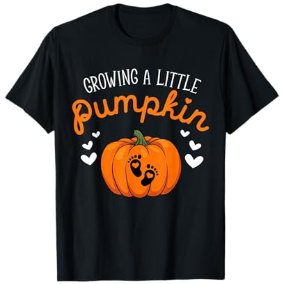 Growing A-Little Pumpkin Halloween Pregnancy Announcement T-Shirt