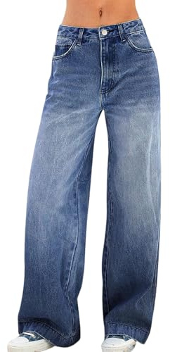 Pantaloni Jeans Donna Elegante Classici Comodi Jeans Donna Curvy Larghi Regular Fit Comodo