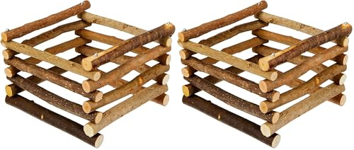 Trixie Natural Living Free-Standing Hay Manger, 15 x 11 x 15 cm (Pack of 2)