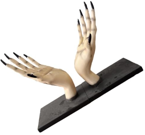Beaupretty Support de Livre Décoratif en Résine Halloween Main de Sorcière Robuste Présentoir Polyvalent pour Bureau et Étagère pour Livres Cuisine et Accessoires de Lecture