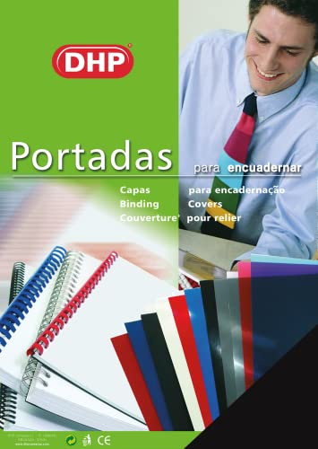 Pack de 100 Portadas para Encuadernar de PVC, Opaca, Formato A4, 0,18 mm de Grosor, Negro