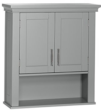 RiverRidge Somerset zweitüriger Badezimmerschrank, Grauer Wandschrank, Grau