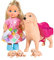 Simba 105733072 - Evi Love Dog Sitter, mit Hündin und DREI Welpen, Zubehör, Ankleidepuppe, 12cm, für Kinder ab 3 Jahren