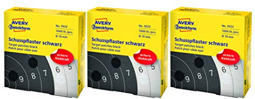 AVERY Zweckform 3522 Schusspflaster (Ø 19 mm, vorgedruckt) schwarz (3)