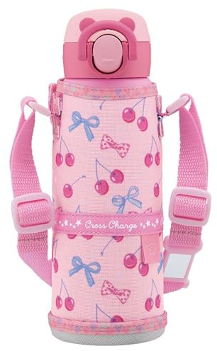 Zojirushi SM-UA48-PZ Water Bottle, Kids Mug with Drawstring, For Kids, For School or School Commutes, Stainless Steel Mug, Seamless Washer, 16.2 fl oz (480 ml), Cherry Pink, Integrated Lid and Seal,