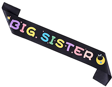 Topfunyy Écharpe pour grande sœur, tache noire, écharpe de fête prénatale pour fête prénatale, décoration de fête
