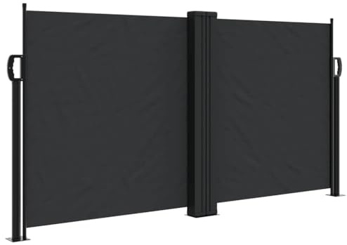 vidaXL Infällbar sidomarkis svart 120x600 cm, infällbar markis, insynsskydd, fristående insynsskydd, infällbart insynsskydd, infällbart solskydd