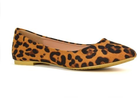 Wome's Flat Slip On Pumps Ladies Synthetic Anmial Print Ballet Dolly Shoes Size 6