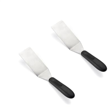 WAZUBC 2 st rostfritt stål mini spatel, biffspatel stekspade stekspade hållare kök användning liten serveringsspatel för brownies ägg kaka (inget hål)
