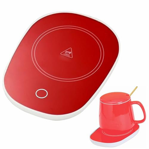 Scalda Tazza USB,Scaldatazze da Caffè,Scalda Tazza,Scalda Bevande,Sottobicchiere Elettrico,Ldeale per la Stagione Invernale,per Caffè,Latte,tè,Acqua,Regalo di Natale,Regalo di Capodanno (Rosso)