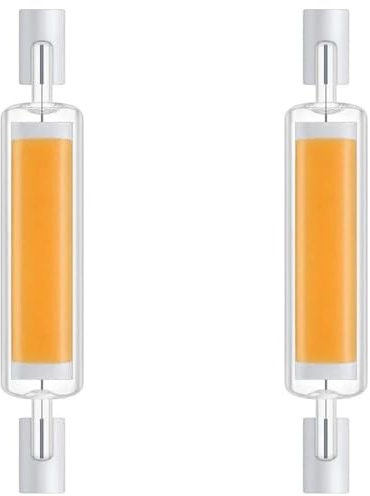 Bombilla R7S LED 78mm 15W Luz Cálido 2700K, Bombilla LED R7S Regulable, Sustitución Halógeno de Tipo J 78mm 150W, 1500LM, Sin Parpadeo, Lámpara Lineal para Lámpara de Pared, Proyector, 2 Piezas