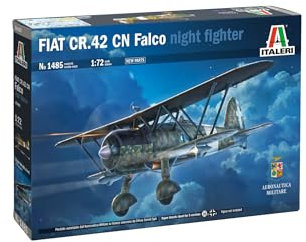 Italeri 1485 1:72 FIAT CR.42 CN Falco Night Fighter - originalgetreue Nachbildung, Modellbau, Plastik Bausatz, Basteln, Hobby, Kleben, Modellbausatz, Zusammenbauen, unlackiert