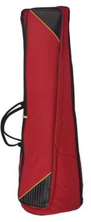 BAZEITFLOW Oxford Cloth Trombone Bag with Padded Storage and Accessory Compartment Portable Tenor Trombone Gig Bag for Safe Musical Instrument Transport Red