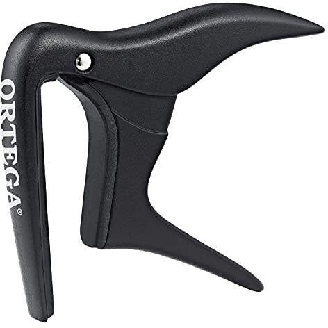 Ortega Guitars Kapodaster Musikinstrument Zubehör - Flach - Für Gitarre - Aluminium-Legierung, Schwarz (OCAPO-SBK)