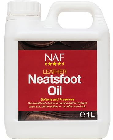 NAF Leather Neatsfoot Oil 1L – Traditional Leather Conditioner – Softens, Restores & Protects Tack – Ideal for Saddles, Bridles & Leatherwork