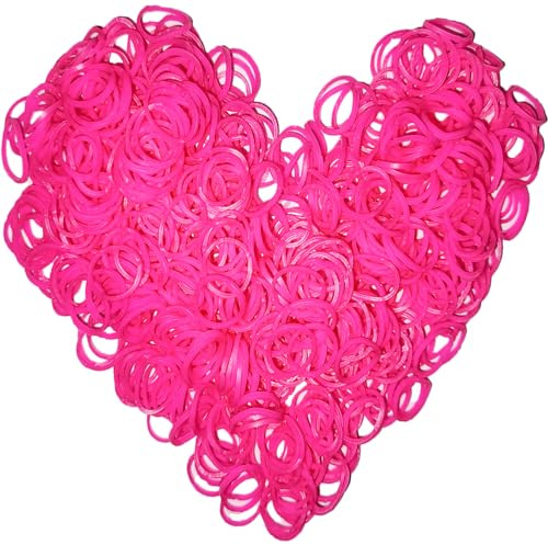 Yowamho 900 gomas elasticas Rosa con 24 S-clips y 1 ganchillo pequeño, gomas elásticas para pulseras.