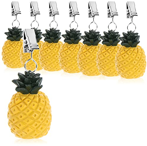 com-four® 8x tablecloth weights - weatherproof tablecloth weights with clip - tablecloth clip in pineapple design - approx. 40 g (8 pieces - pineapple - 40g)
