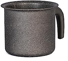 H&H Stone Grey Bollilatte in Alluminio con Rivestimento Antiaderente Stone, 12cm, Induzione
