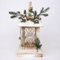SHATCHI 32cm Battery Operated Wooden Lantern Lamp LEDs Glitter Snow Covered Indoor Christmas Decorations, Wood, Cool White